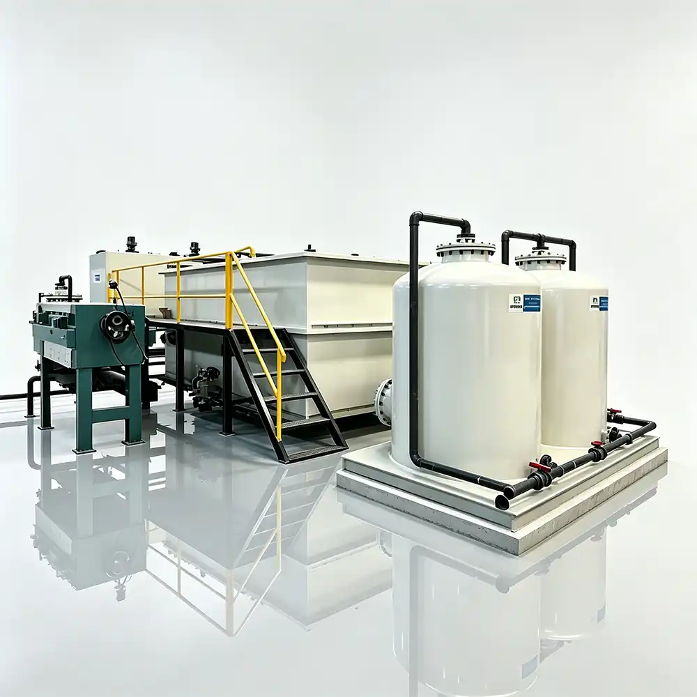 Industrial water recycling system supporting sustainable GRC planter manufacturing
